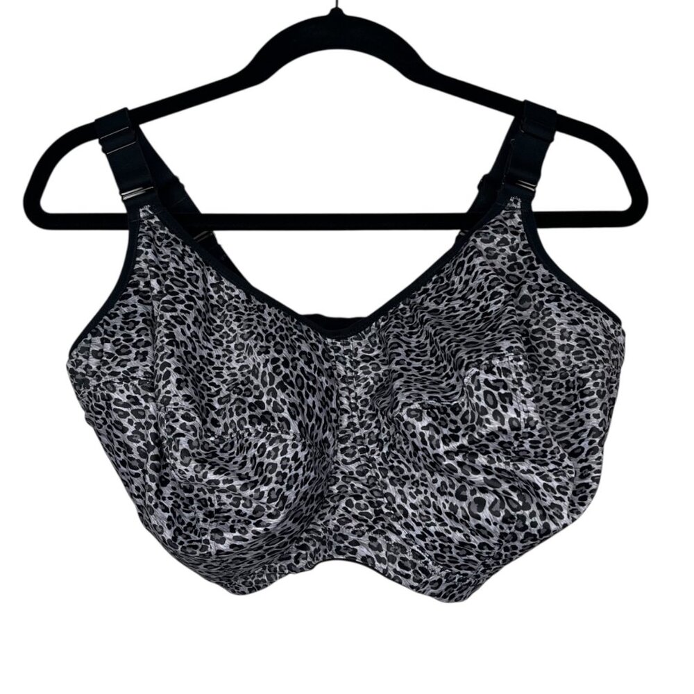 Goddess Celest Wirefree Black Animal Print Bra 34N GD6114